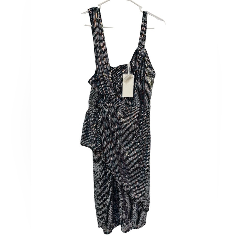 Grace Karin Sequin Wrap Over Dress Size L NWT
